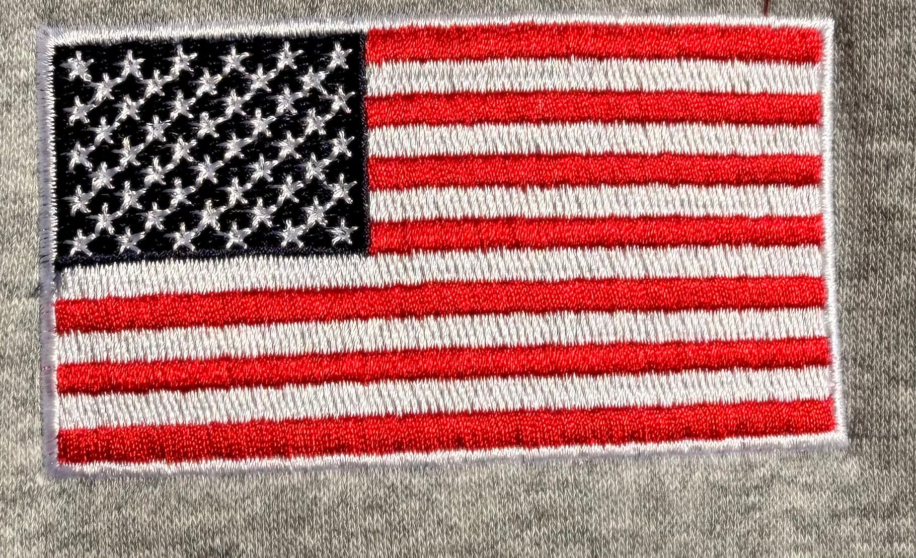 Grey Retro Nike Hoodie with Sewn-On USA and Flag