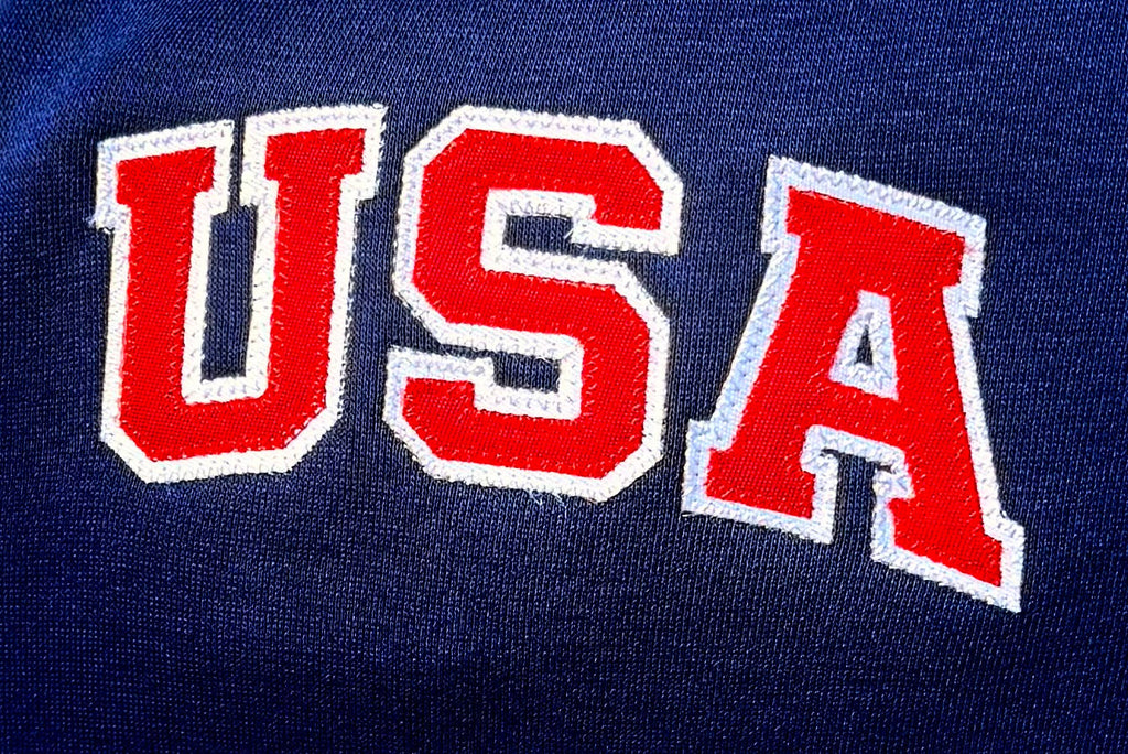 Navy Retro Nike Joggers with Sewn-On USA