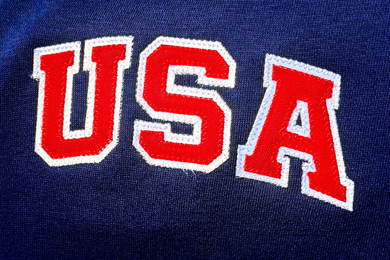 Navy Retro Nike Joggers with Sewn-On USA