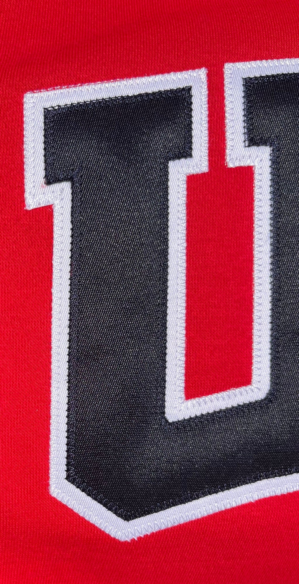 Red Retro Nike Hoodie with Sewn-On USA and Flag