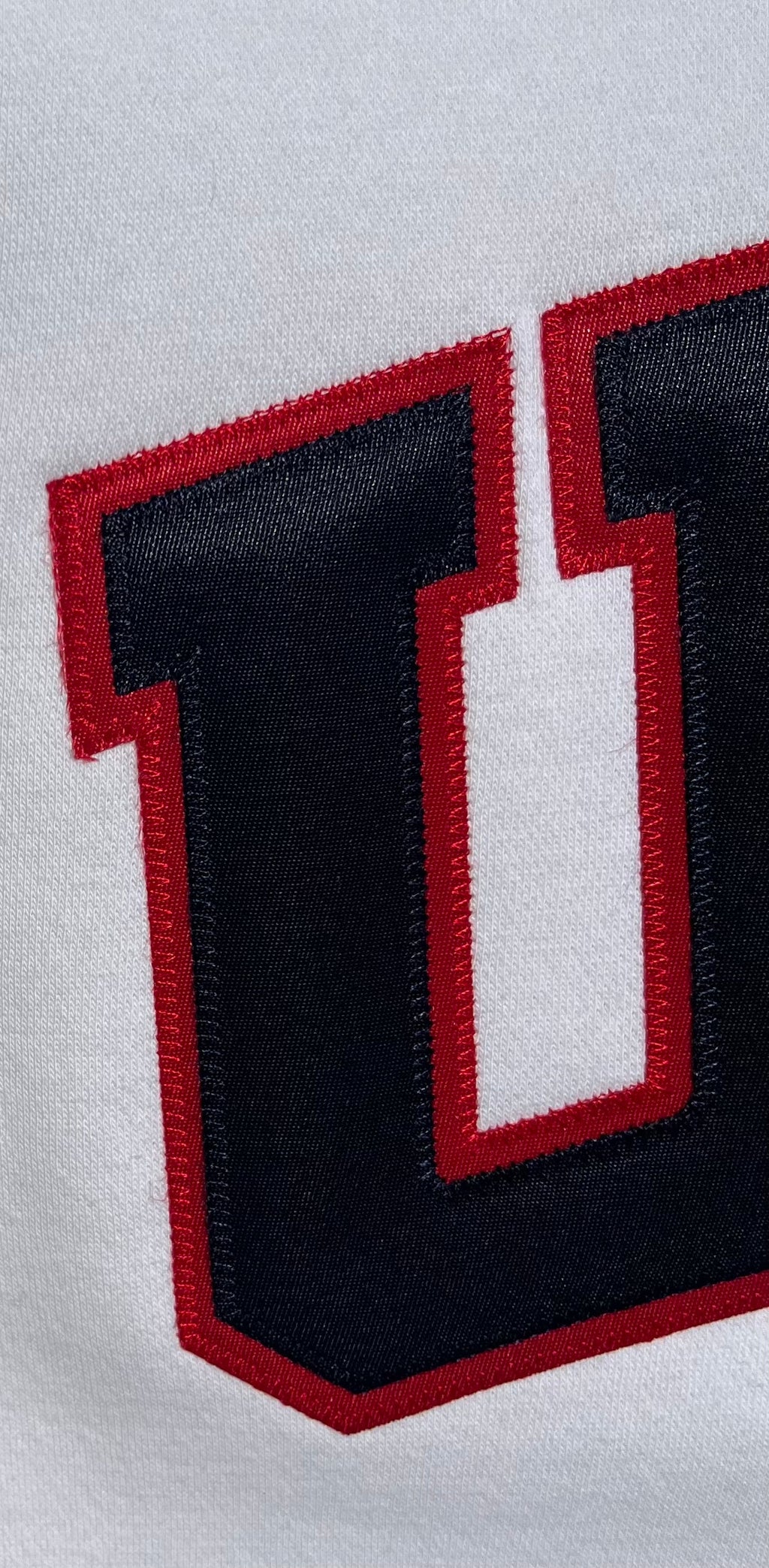 White Retro Nike Hoodie with Sewn-On USA and Flag