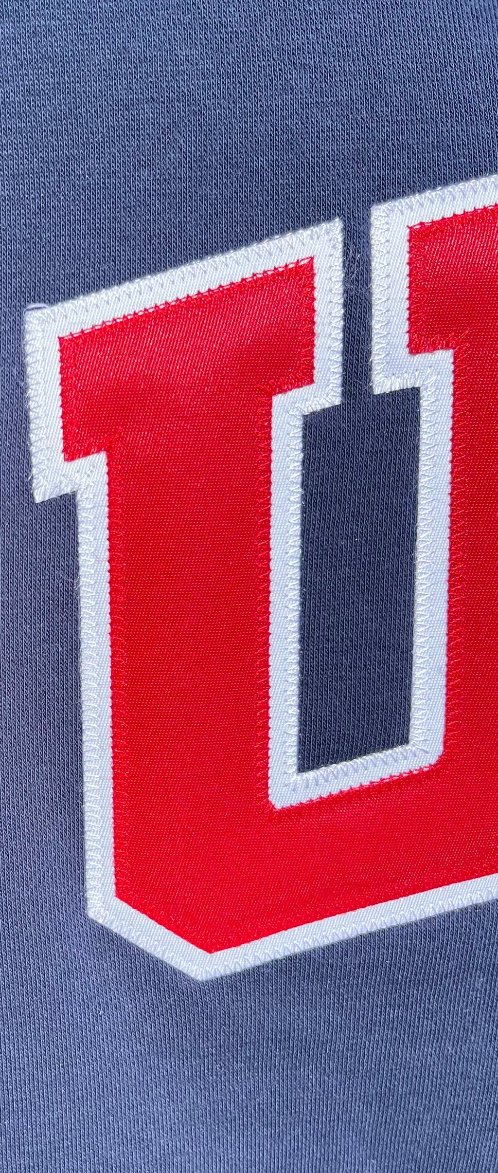 Navy Retro Nike Crew with Sewn-On USA and Flag