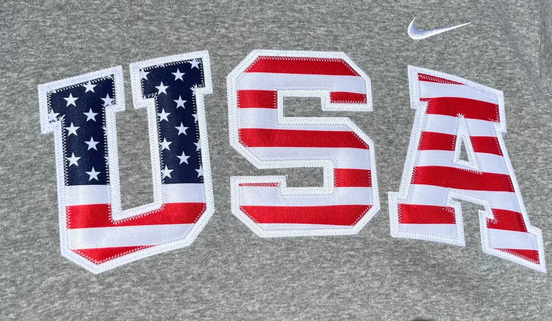 Stars & Stripes Retro Nike Hoodie with Sewn-On USA and Flag