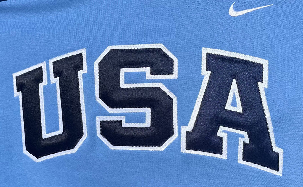 Carolina Retro Nike Hoodie with Sewn-On USA and Flag