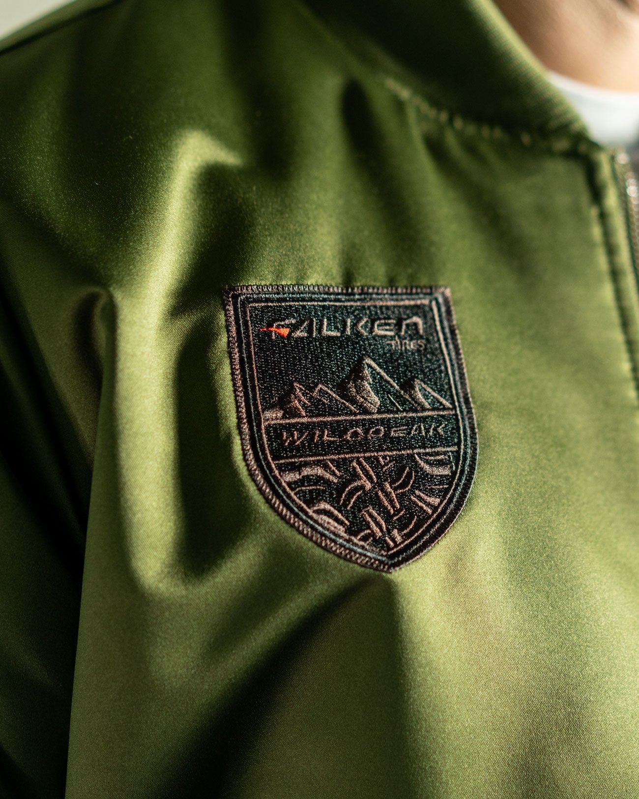FALKEN x MITCHELL & NESS WILDPEAK SATIN BOMBER JACKET