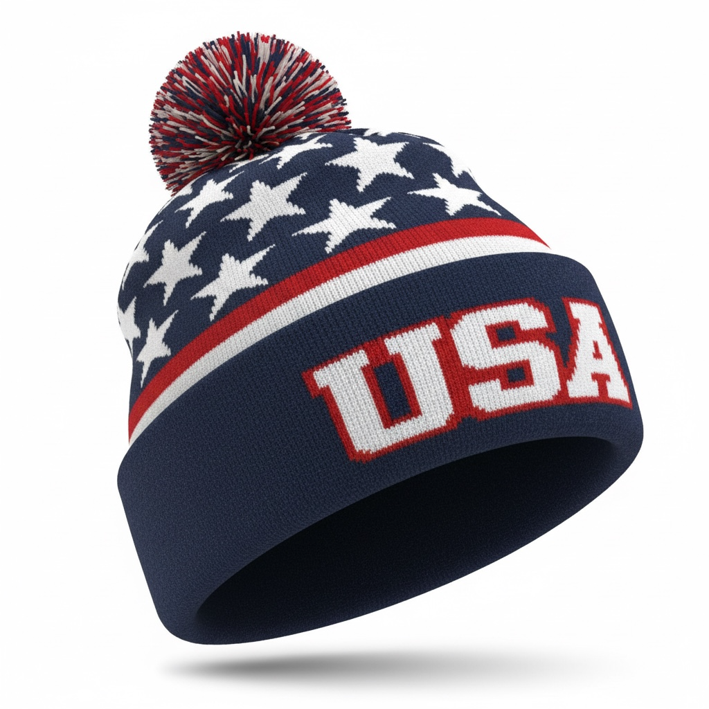 USA Pom-Pom Hat