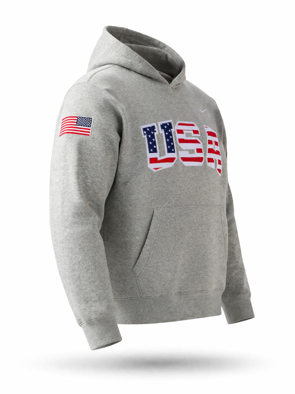 Stars & Stripes Retro Nike Hoodie with Sewn-On USA and Flag